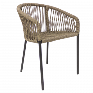 Tequila silla metal negro cuerda beige