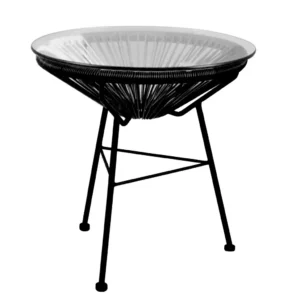 Acapulco mesa auxiliar acero galvanizado negro y textilene // Exterior 100%