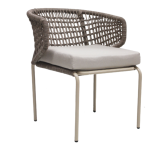 Chamela silla acero galvanizado beige, textilene beige y loneta // Exterior 100%