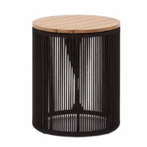Dandara mesa auxiliar 40 cm acero galvanizado negro textilene negro // Exterior 100%