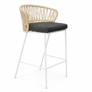 Etzatlan banco acero galvanizado beige cuerda textilene beige cojín tela loneta // Exterior 100%