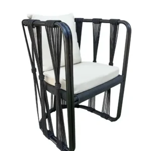 Majahuitas silla acero galvanizado negro y textilene // Exterior 100%