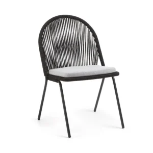 Stad silla acero galvanizado negro cuerda textilene negra cojin loneta PEDIDO ESPECIAL 20 pzas // Exterior 100%