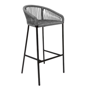 Tequila banco acero galvanizado negro textilene gris // Exterior 100%