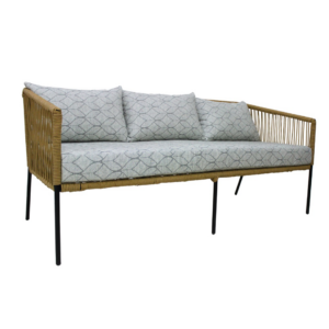 Tequila sofá acero galvanizado negro textilene beige y loneta // Exterior 100%