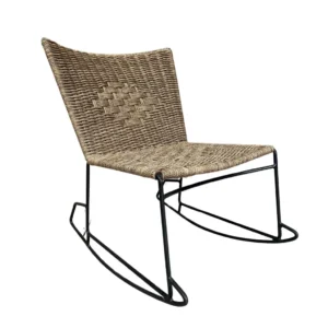 Tlapa mecedora acero galvanizado negro cuerda textilene camello // Exterior 100%