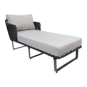 Vallarta camastro acero galvanizado negro cuerda textilene negra tela loneta // Exterior 100%