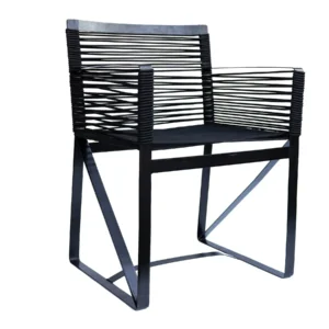 Xalapa silla acero galvanizado negro textilene negro // Exterior 100%