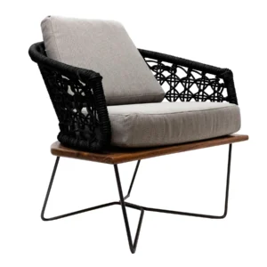 Yelapa sillón acero galvanizado negro textilene negro  tela loneta // Exterior 100%